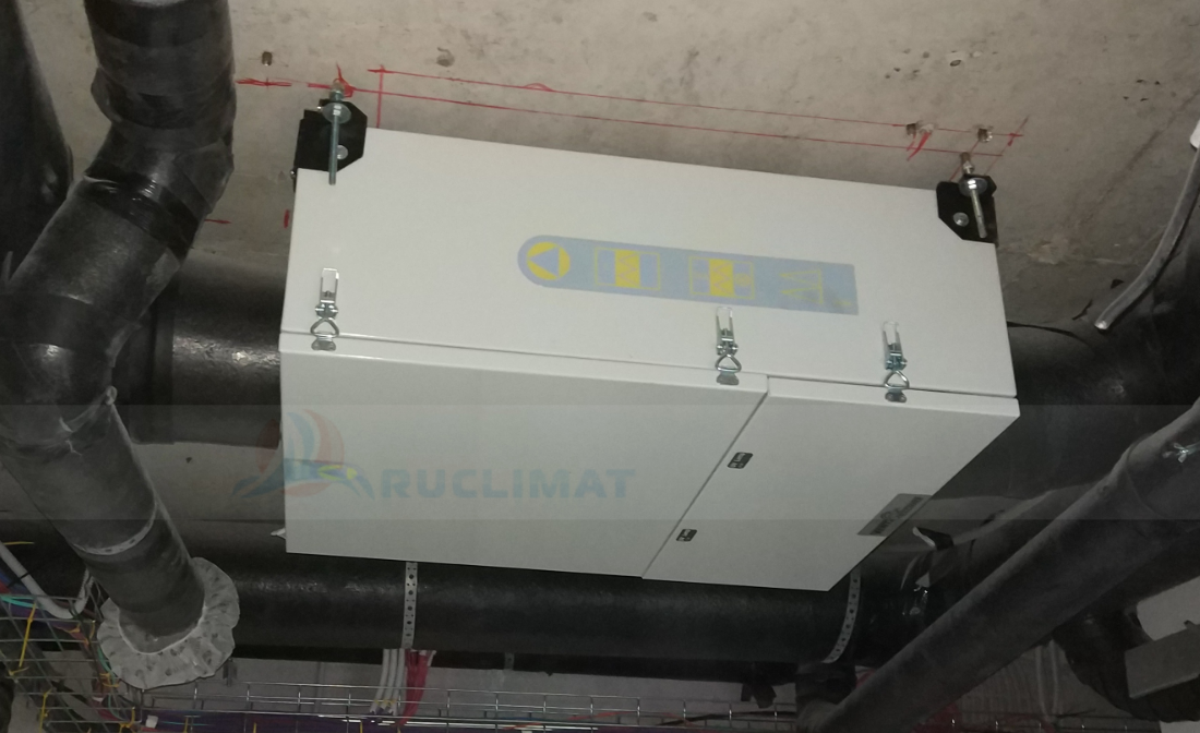 Монтаж канального вентиляционного фильтра глубокой очистки Ventmachine ФКО-600 Монтаж канального фильтра Ventmachine ФКО-600